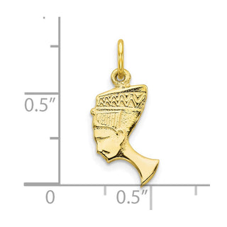 10k Yellow Gold Solid Bust Of Nefertiti Charm