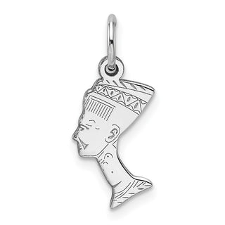 10k White Gold Solid Bust of Nefertiti Charm