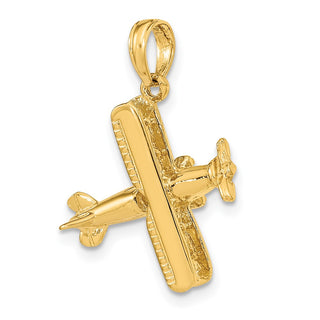 10K Yellow Gold 3-D Bi-Plane Charm