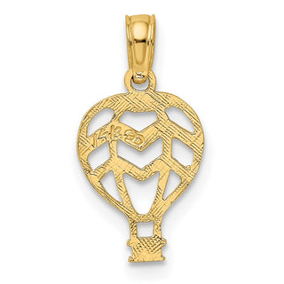 10K Yellow Gold Cut-Out Flat Hot Air Balloon Charm