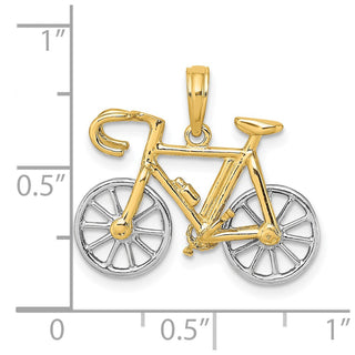 10k Two-tone Gold 3-D Ten Speed Bicycle Charm