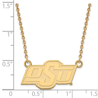 10k Gold LogoArt Oklahoma State University O-S-U Small Pendant 18 inch Necklace