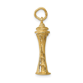 14k Yellow Gold 3D Seattle Space Needle Charm