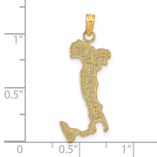 14k Yellow Gold Map with ITALY Charm