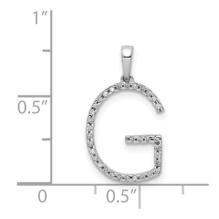 14k White Gold Diamond Initial G Pendant