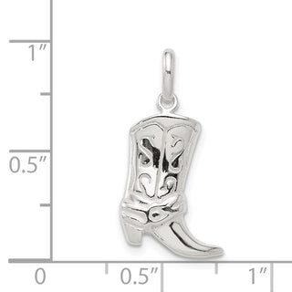 Sterling Silver Cowboy Boot Charm QC3846