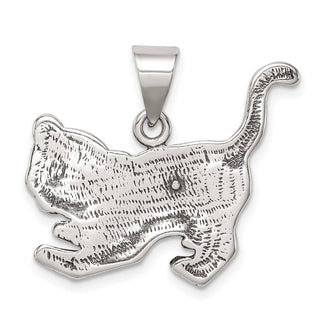 Sterling Silver Antiqued Tiger Pendant