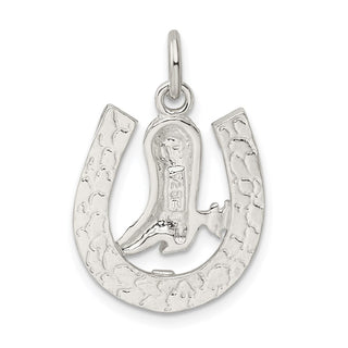 Sterling Silver Horseshoe w/Boot Charm