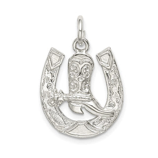 Sterling Silver Horseshoe w/Boot Charm