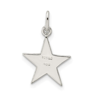 Sterling Silver Polished Enamel American Flag Star Charm