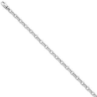 8.5" 14k White Gold 5mm Fancy Link Chain Bracelet